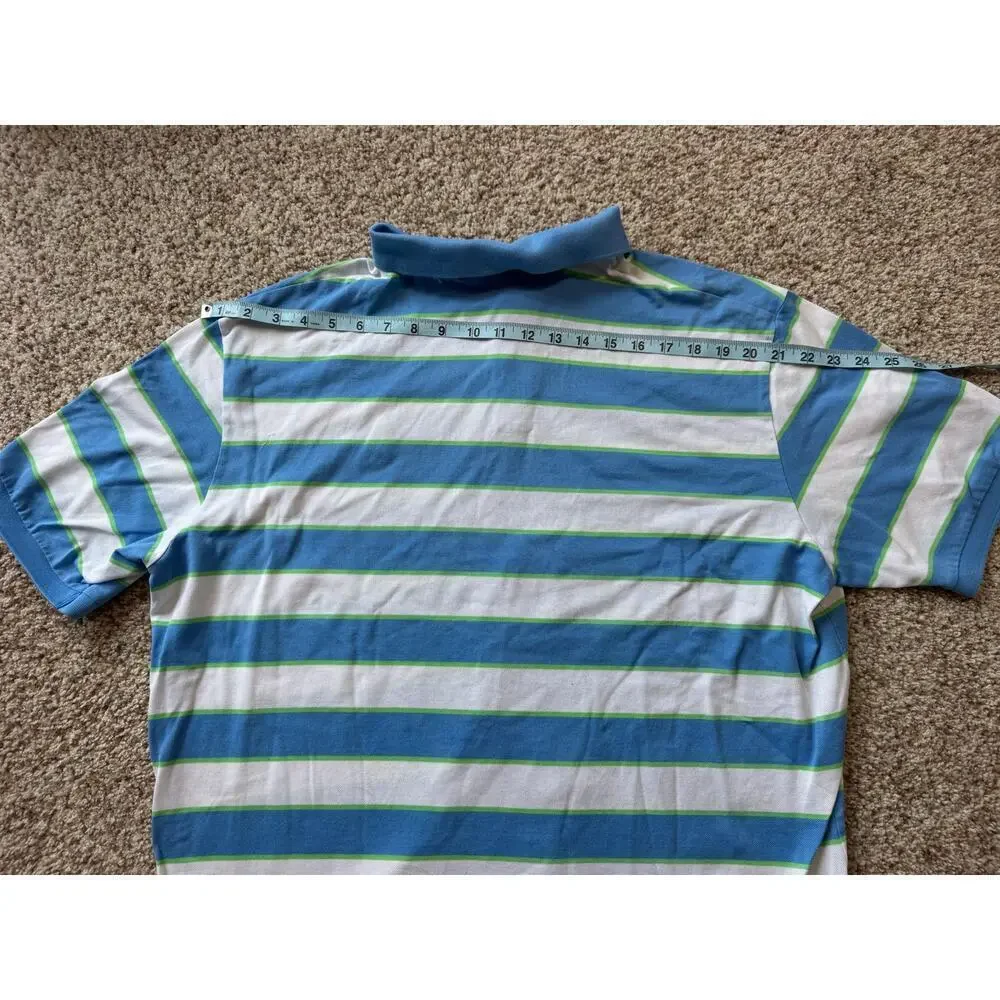 POLO by Ralph Lauren collared shirt, XXL, Blue & green Striped, short sleeve
